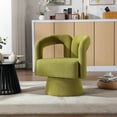 thumbnail image 1 of Tansole Modern Boucle Fabric Swivel Arm Chairs, Olive Green (Set of 2), 1 of 7