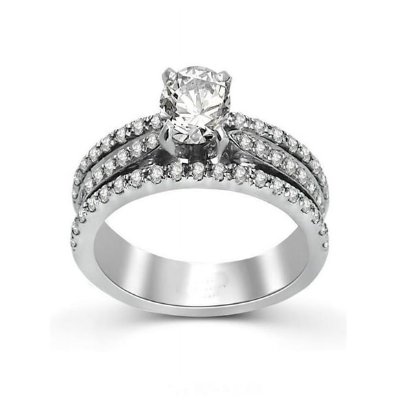 Tantalizing Engagement ring 1.00 Carat Round Cut Diamond on White Gold