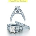 thumbnail image 1 of Tantalizing Moissanite Diamond Bridal Set 2 Carat Princess Cut Engagement Ring On 10K White Gold, 1 of 3