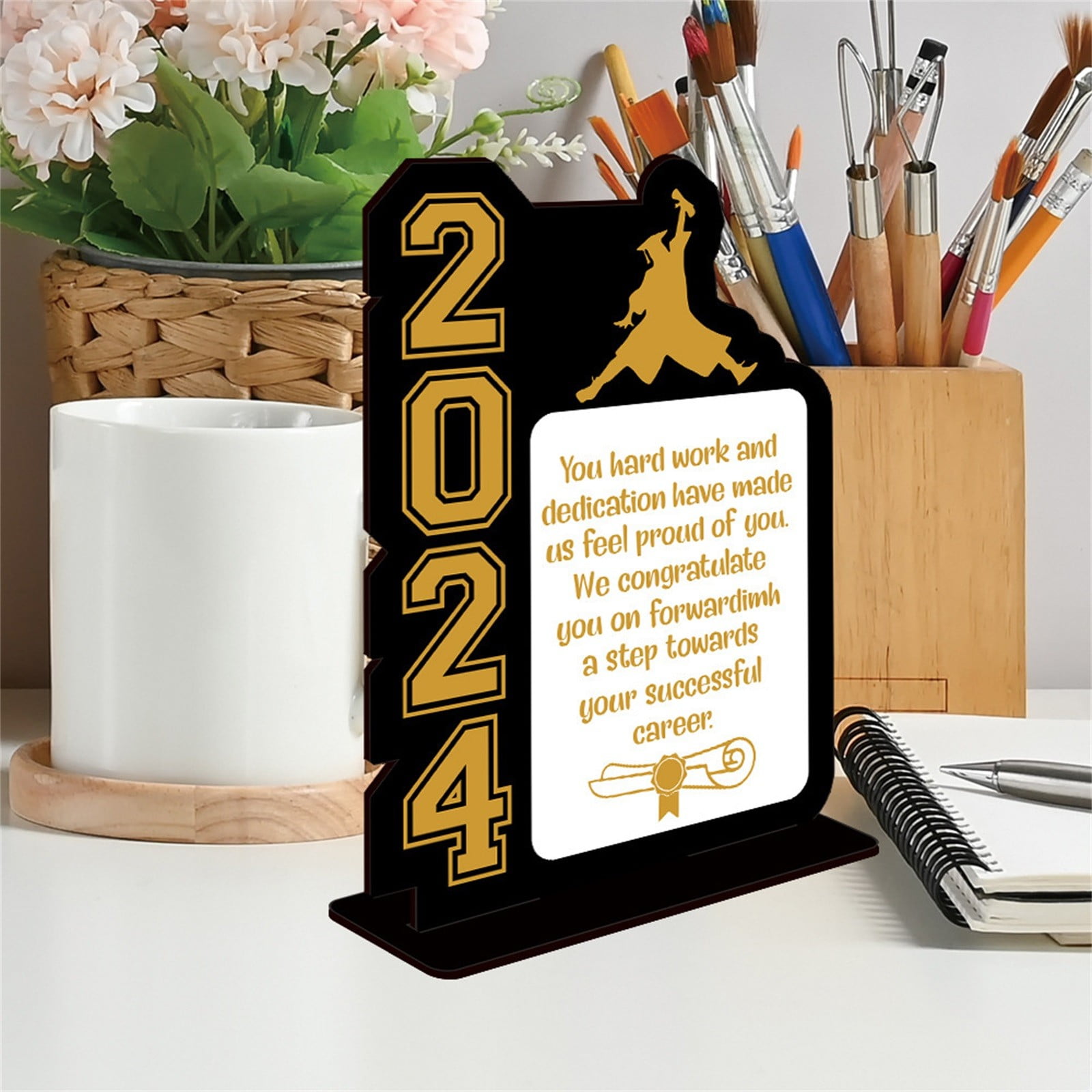 Tantouec 2024 Graduation Table Decorations Class of 2024 Wooden Table ...