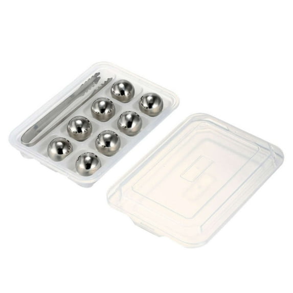 Tantouec Ice Cube Tray, Stainless Steel Ice Cubes Reusable Metal Chilling Stones with Whisky Keep Cold 15Ml, 8X Stainless Steel Ice Cubes, 1X Ice Tongs Silver, Clearance Sales Today Deals Prime