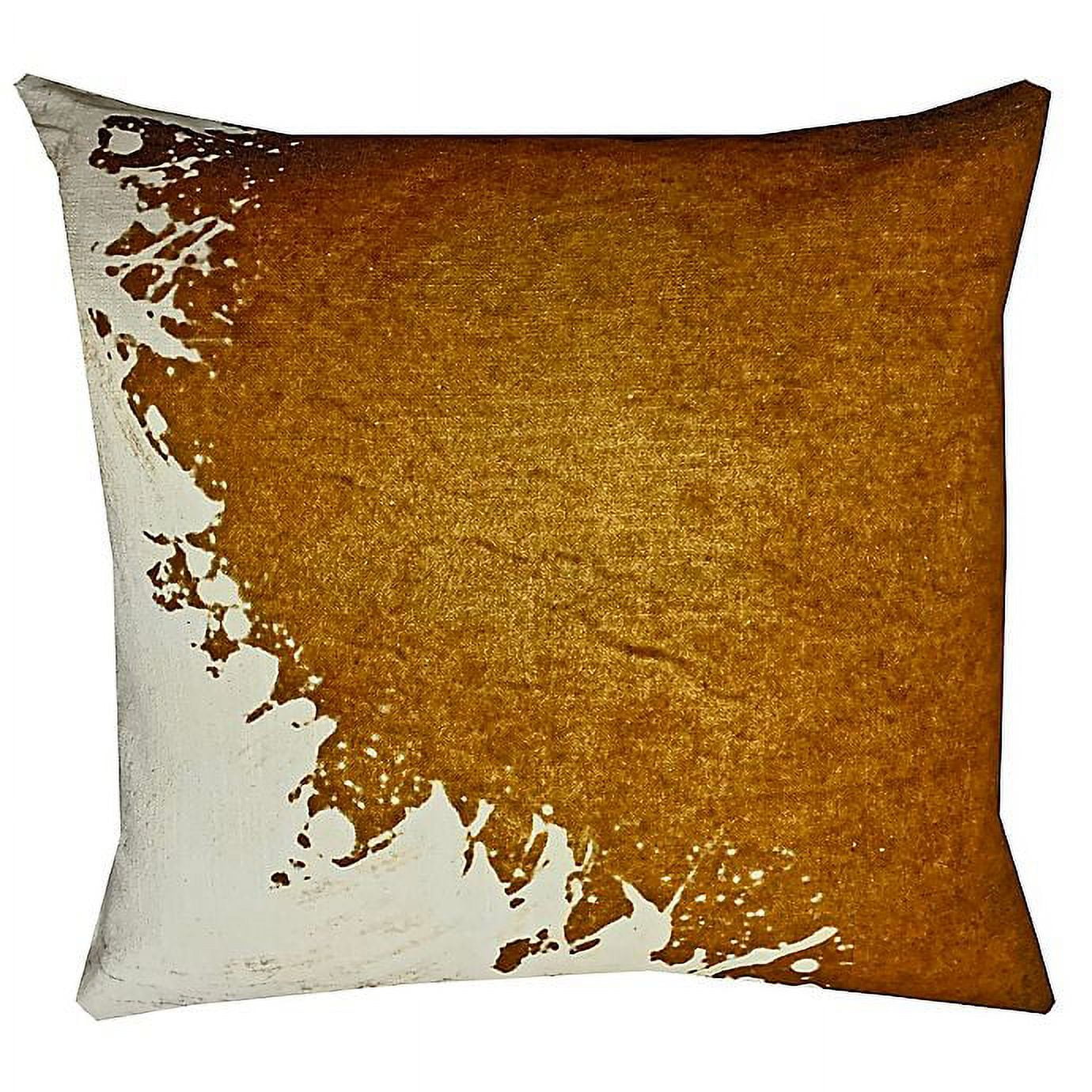 Tantum 20" Brown and White Cotton Block Print Throw Pillow