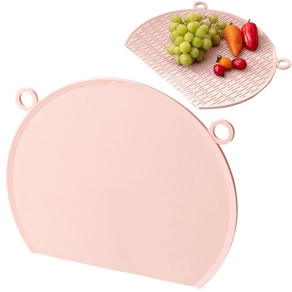 Tanuke 1Pcs Chopping Boards for Kitchen,with Drain Silicone Mat,Kitchen Counter Fruit Chopping Plates | for Vegetable Chicken Fruit Meat Indoor Home Apartment Dorm Countertop Travel Camping