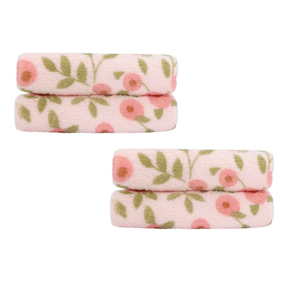 Tanuke 2PC Coral Fleece Printed Towel Quick Dry Bath Sheet, Soft Baby Face Towel 35X75, Travel Gym Washcloth for Women & Men, Pink Floral Pink Cloth