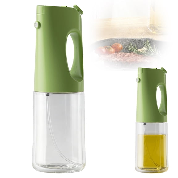 Tanuke 400ml Refillable Glass Leak-Proof Cooking Oil Sprayer | 2-In 1 Kitchen Air Fryer Dispenser Bottle With Lockable Anti-Drip Nozzle For Air Fryer Salad Bbq Frying Cooking Grilling Toa(Green)