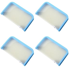 Tanuke 4Pcs Portable Clear File Bag Zippered Closure Storage Pouches Multifunctional Receipt Organiser for School Supplies Clear Textured Document Organiser(Blue)
