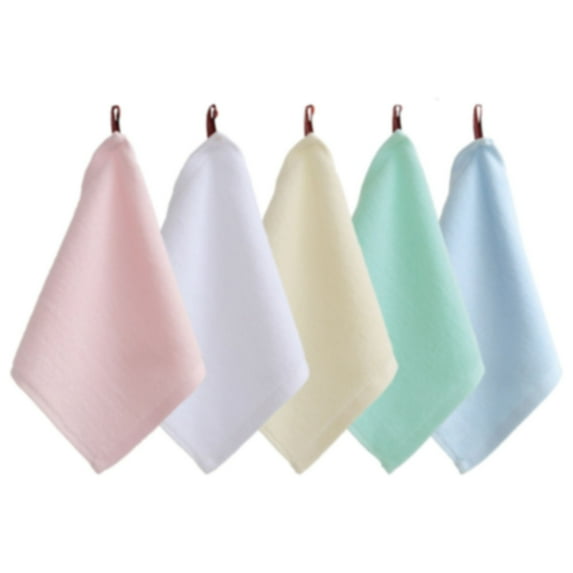 Tanuke 5-Pack Cotton Small Square Towels, Highly Absorbent And Lint-Free Hand Towels for Bathroom Kitchen And Travel, Multipurpose Use