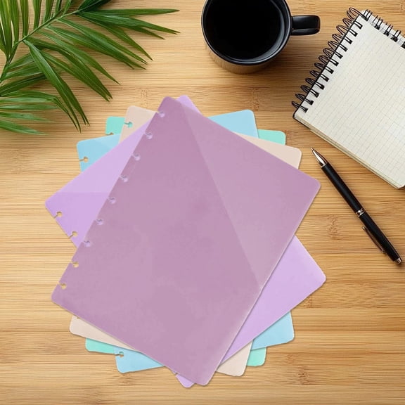 Tanuke 5Pcs Discbound Dividers, Plastic Index Dividers with Pockets for 9 Disc Planner, Classic Size 7x9.25, Discbound Accessories, Office & Planner Organizer
