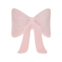 Tanuke Bowknot Pillow Plush Bow Shaped Throw Pillow for Sofa Bedroom Decor, Soft Cotton Decorative Cushion with Streamers, Home Accent Pillow
