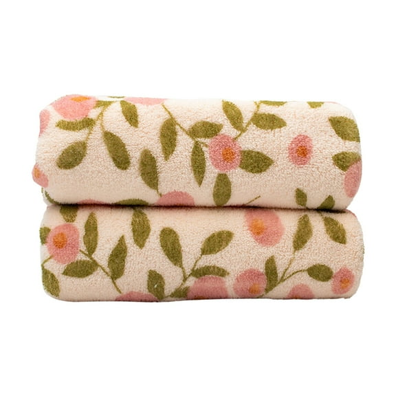 Tanuke Coral Fleece Printed Towel Quick Dry Bath Sheet, Soft Baby Face Towel 35X75, Travel Gym Washcloth for Women & Men, Pink Floral Pink Cloth