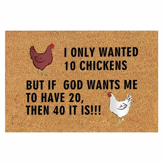 Tanuke Doormat Outdoor Under$10, Funny Chicken Floor Mat Non Slip Floor Mat Door Entrance Mat Absorbent Bathroom Kitchen Mat, 1x Carpet