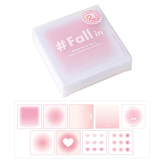 Tanuke Dreamy Gradients Colored Sticky Note Lovely Writing Pad Simple Memos Easy to Write Multifunctional Lovely Memos Sticky(1Pcs)