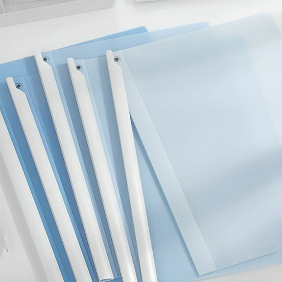 Tanuke Front Report Plastic Presentation Folders - Resume Portfolio Folder, PP Paper Swivel Sliding Bar File Folder, 12.2x9.2", Transparent, Rounded Corners for School Use, 5-Color Pack
