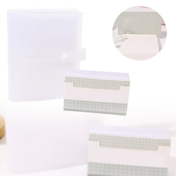 Tanuke Index Card Organizer - PP Plastic Holder Pouches for 160 Cards, Transparent Frosted, Recipe Card & Flash Card Holder, Simple Button Access, Tear-Resistant, Gift for Teachers & Students