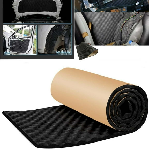 Tanuke Insulation Mat Car Engine Sound Insulation 2 cm Soundproofing Car Engine Car Sound Insulation Mat Foam Self-Adhesive Mat Roll, Fireproof, Moisture-Proof, Waterproof