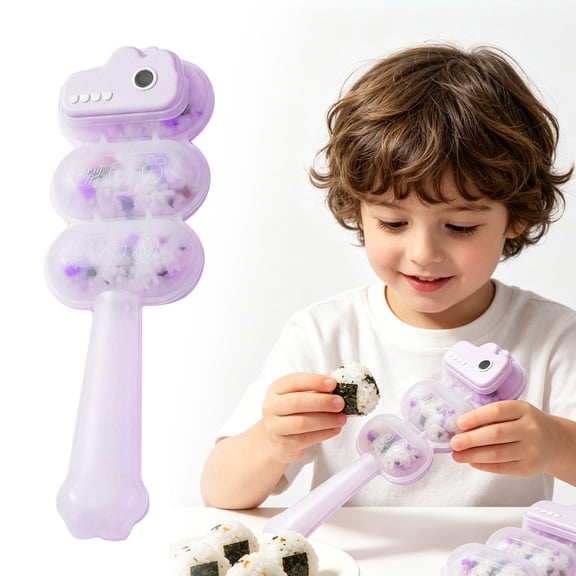 Tanuke Rice Ball Maker, 3 Bite-Size Portions Mini Rice Ball Maker Mold For Fast Shake Shaping, Household Prep Tool For Bento Meals, Sushi, Picnic, Purple(1Pcs)
