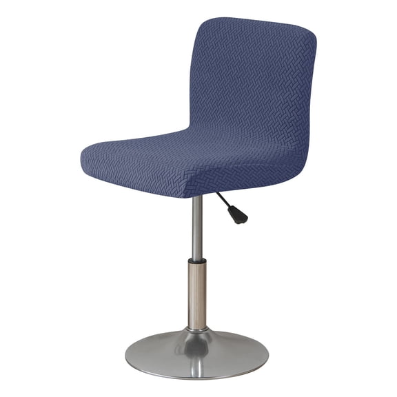 Tanuke Velvet Stretch Bar Stool Covers with Backs, 1Pack Pub Counter Stool Chair Covers, Washable Square Swivel Barstool Seat Slipcover with Elastic Bottom for Low Short Back Chair (Navy Blue)