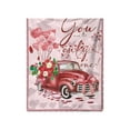 Tanune Valentine'S Day Love Truck Throw Blanket, 1*Blanket, Blanket
