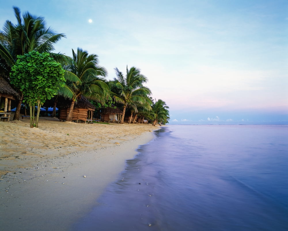 Tanus Beach fales Savaii Island Samoa Canvas Art - David Kirkland Design Pics (17 x 13)