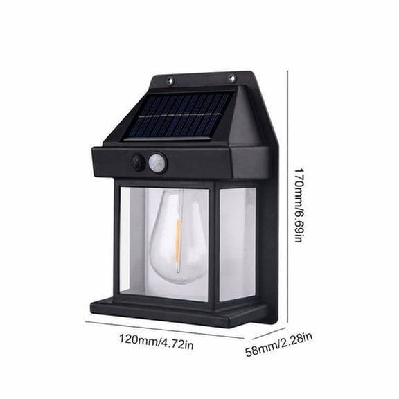 Tanuse Clearance Solar Tungsten Wall Light 2023 New Wireless Dusk To Dawn Motion Sensor Led Wall Sconce Ip65 Waterproofs Solar Securitys Light Exterior Wall Mount Lighting for Patio Yard, 1X Light