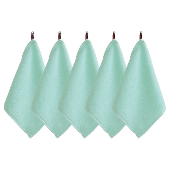 Tanuse Cotton Small Square Towel - 25*25Cm Solid Color Highly Absorbent and Lint Free Hand Towel, Soft Face Towel for Bathroom, Kitchen, and Travel, Pack of 5