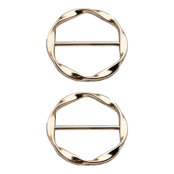 Tanuse Fashion Metal Scarf Ring Clip & Clothing Holder - 2Pc Round Circle Buckle Wrap for Silk Scarves, Shirts, Skirts, Elegant Gift for Women, Perfect for Wedding, Party & Daily Wear 2X Buckle