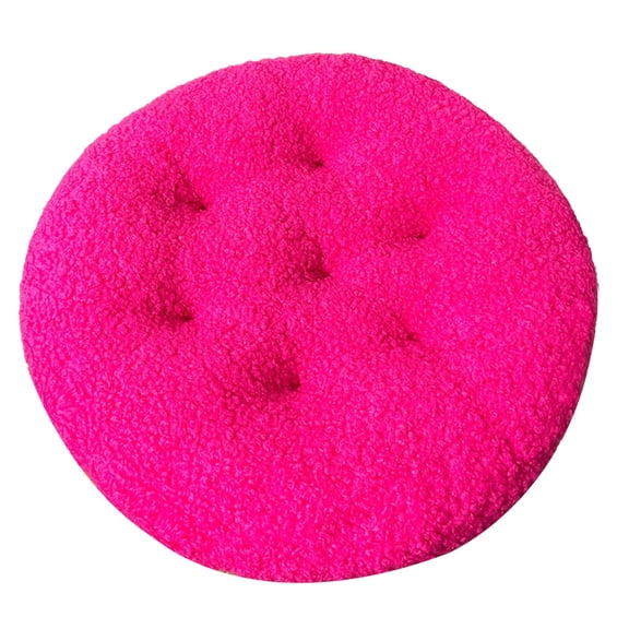 Tanuse Round Chair Cushions – Plush Seat Cushion for Dining Room Chairs and Stools, Winter Warm and Non-Slip, Easy Care for Home Decor and Comfort Enhancement A Yellow Fleece Cushion