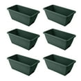thumbnail image 1 of Tanxxt Clearance Window Box Planter, 6pcs Plastic Vegetable Flower Planters Boxes Rectangular Flower Pots with Saucers for Indoor Outdoor Garden, Patio, Home Decor, 1 of 1