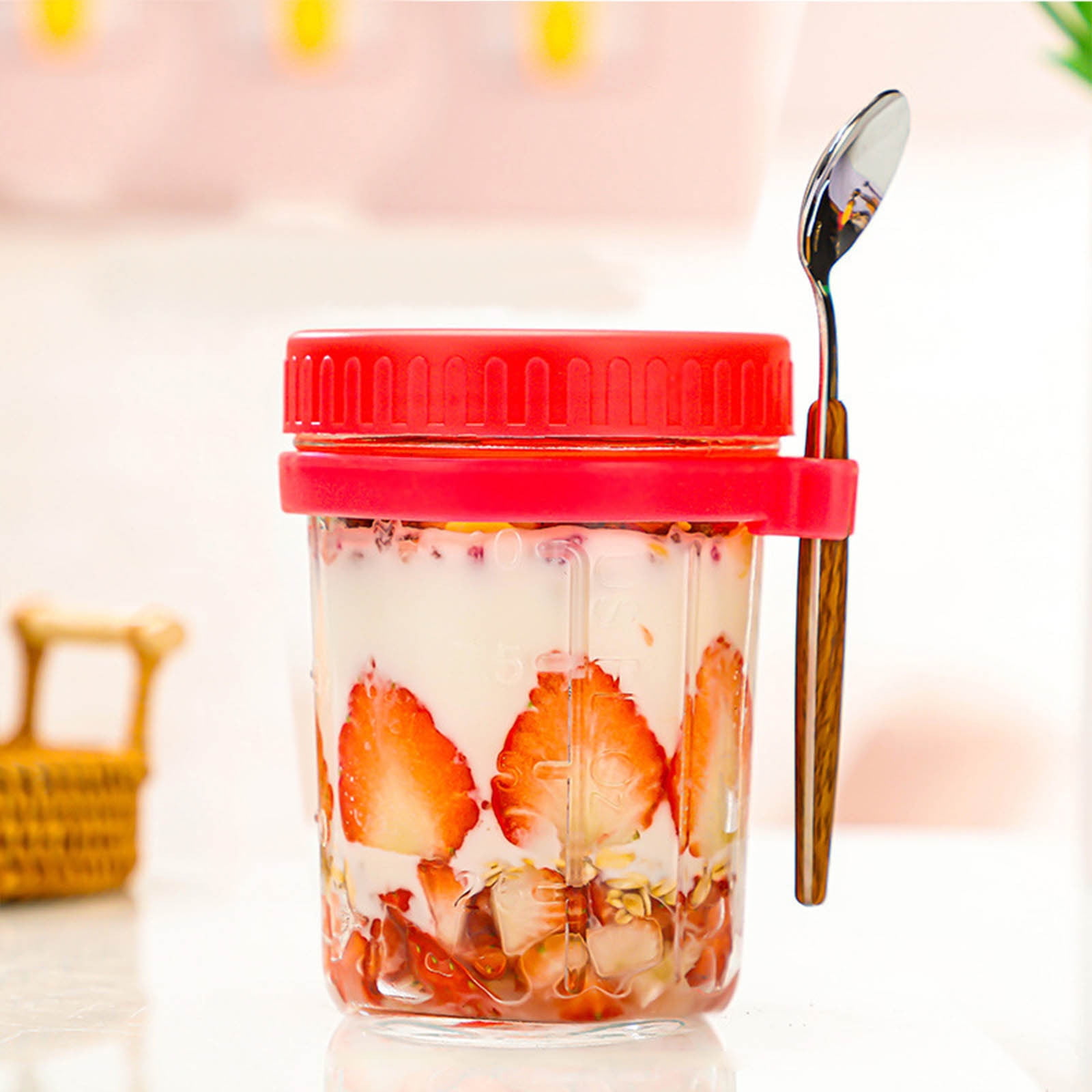 Tanxxt Dessert Cups Overnight Oatmeal Jars With Spoon And Lids Airtight ...