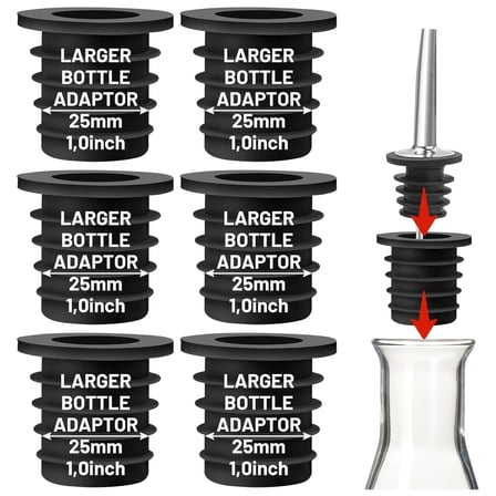 Tanxxt Promotion Liquor Pourer Adapters for Large Liquor Bottles and Olive Oil Bottles Up to 1inch/25mm Neck Bottle Regular Size Spout to Large Pouring Spout 7 Set