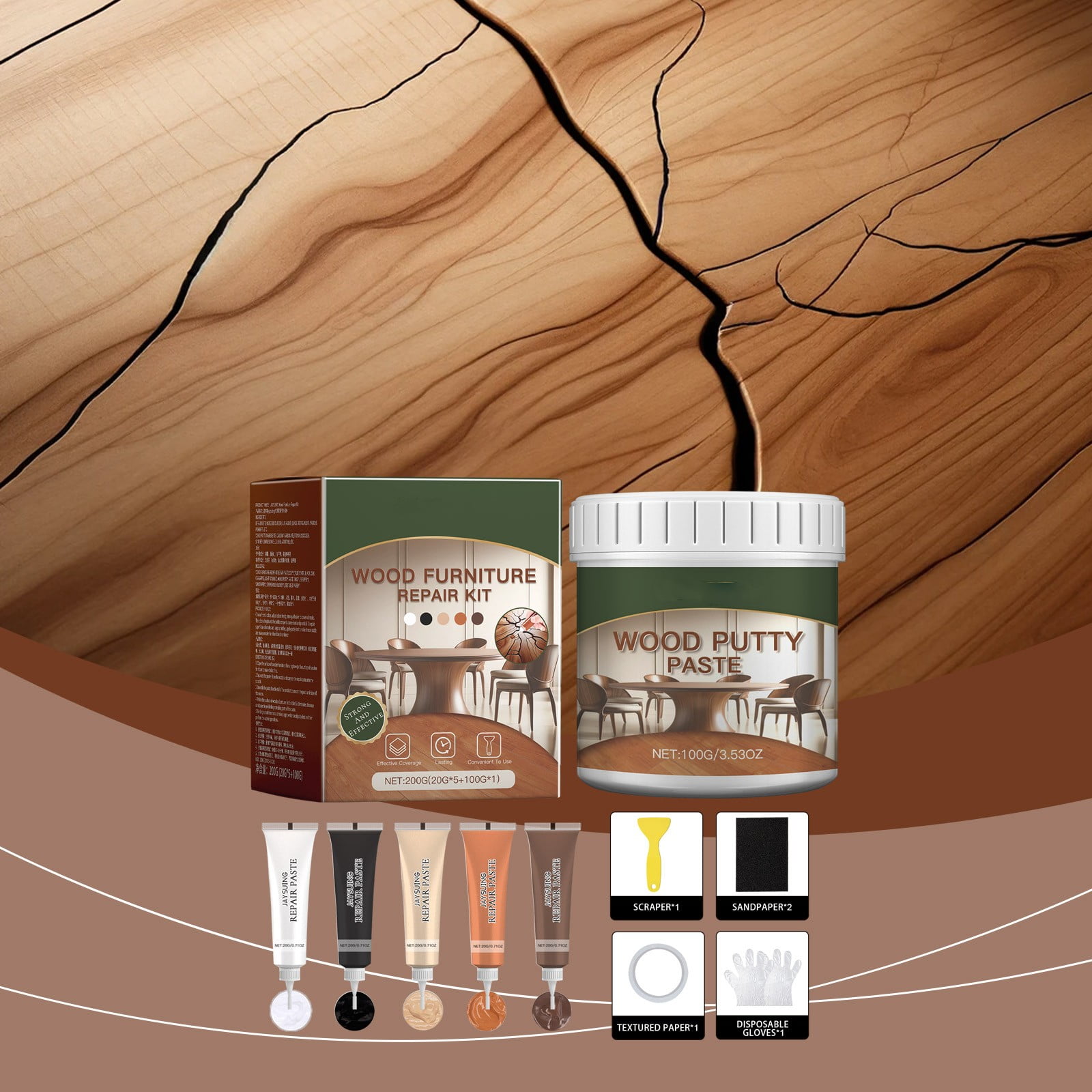 Tanxxt Promotion Wood Furniture Kit Up Wood Wood Fillers and Beeswax Cracks Scratch Hole