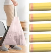 Tanxxt Trash Bag 5PC Drawstring Small Trash Bags 4 Gallon Garbage Bags Wastebasket Liners Kitchen Compostable Bags 75 Count Plastic Trash Bags Unscented Small Bag For ,Yellow,19.78*17.71 Inch