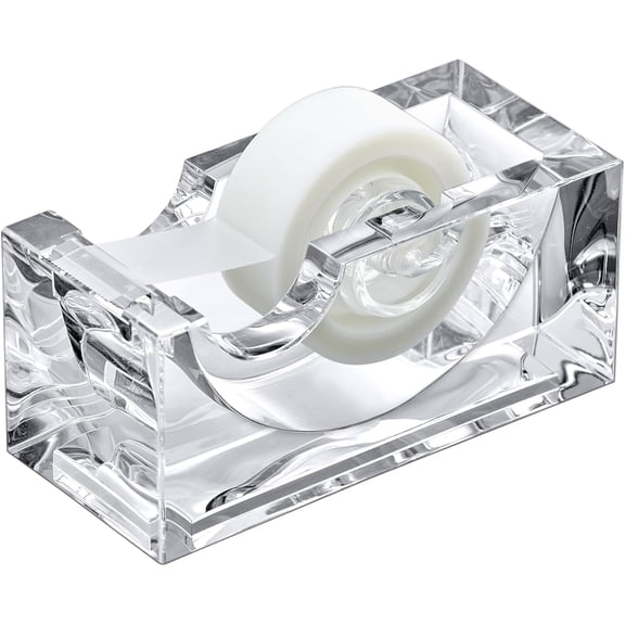- Tanya Acrylic Tape Dispenser (1-Pack), Plastic Label Roll Holder, Clear Sticker Organizer, Perfect Office Desktop Storage Solution for Tapes, Labels, Stickers, and More