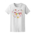 thumbnail image 1 of Tanya Colorful Floral Heart T-Shirt Women -Image by Shutterstock, Female x-Large, 1 of 2