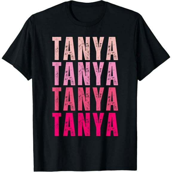 Tanya Personalized Name Vintage Tanya T-ShirtMen and women, Black T-shirt, size: Extra large S-4XL