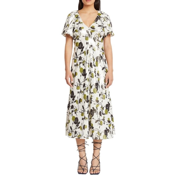 Tanya Taylor Womens 67% Silk, Evette Silk-Blend Mini Dress, 4