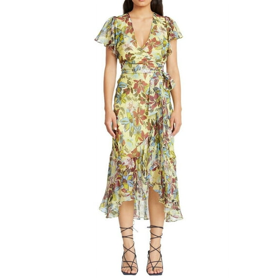 Tanya Taylor womens Blaire Linen & Silk-Blend Midi Dress, 10