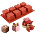 Tanyoung 8Cavity 3D Square Silicone Mold, 2x2x2 Inch Baking Molds for