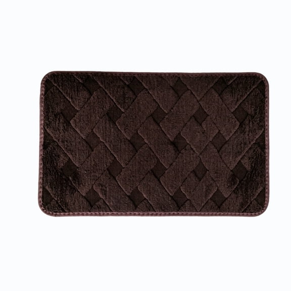Tanyzvel 3D Braided Weave Bath Mat 23.6x15.8in, Non Slip Washable Microfiber Absorbent Shower Rug for Bathroom Tub Sink