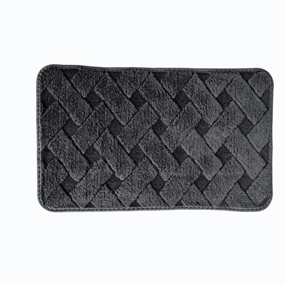 Tanyzvel 3D Braided Weave Bath Mat 23.6x15.8in, Non Slip Washable Microfiber Absorbent Shower Rug for Bathroom Tub Sink