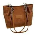 thumbnail image 1 of Tanyzvel Corduroy Tote Bag with Spliced Metal Chain Strap, Large Capacity Bag for Women, 1 of 5