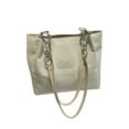 thumbnail image 1 of Tanyzvel Corduroy Tote Bag with Spliced Metal Chain Strap, Large Capacity Bag for Women, 1 of 5