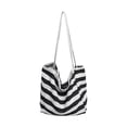 thumbnail image 1 of Tanyzvel Long Strap Striped Canvas Tote Bag, Women Slouch Open Top Shoulder Bag for Beach Grocery Daily Use, 1 of 5