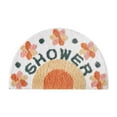 thumbnail image 1 of Tanyzvel Semi-Circle Floral Printed Non Slip Bath Mat 23.62in x 15.74in Fluffy Absorbent Shower Threshold Half Moon Bathroom Rug, 1 of 5