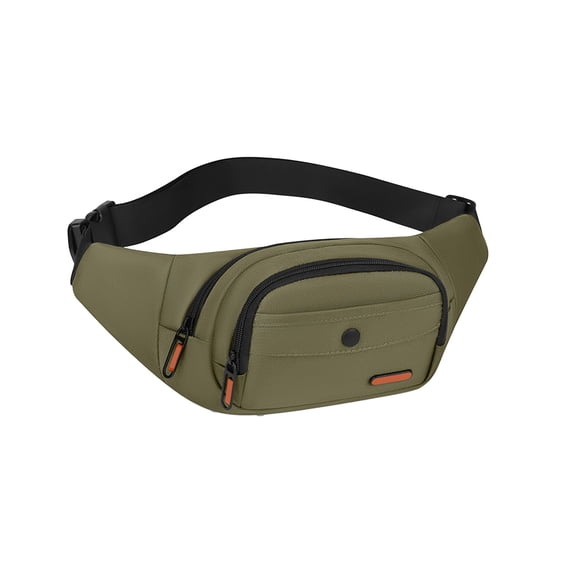 Tanyzvel Unisex Waterproof Nylon Fanny Pack, Curved Ergonomic Waist Belt Bag With Multi Zipper Pockets for Running Cycling Workout Travel Walking