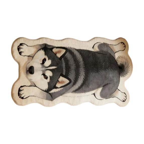 Tanyzvel Wave Edge Lying Corgi Novelty Bath Mat 23.6x15.7in, Non Slip Washable Microfiber Floor Mat for Bathroom Pet Corner