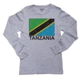 thumbnail image 1 of Tanzania Flag - Special Vintage Edition Girl's Long Sleeve Grey T-Shirt, 1 of 2