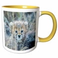 thumbnail image 1 of 3drose, Tanzania, Serengeti Np. Cheetah Cub Close Up., 15oz Two-tone Yellow Mug, 1 of 6