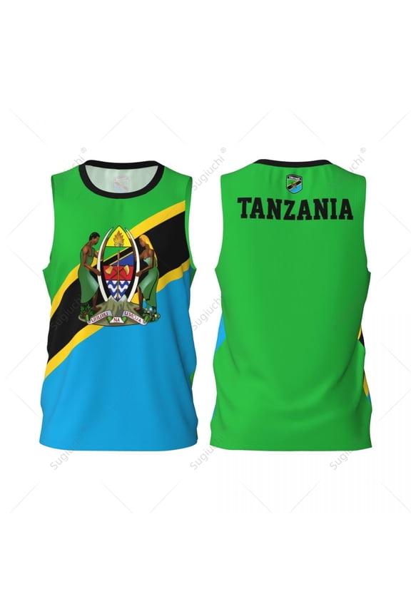 Tanzania flag men basketball sports jersey running fitness multifunction sleeveless tshirt exclusive custom name nunber