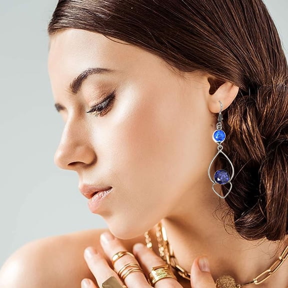 Tanzanite Gemstone Unisex Women's Gift For Her Silver Jewelry Earring 1.5''